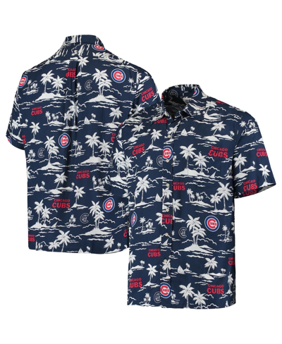 Shop Reyn Spooner Men's  Navy Chicago Cubs Vintage-inspired Short Sleeve Button-up Shirt