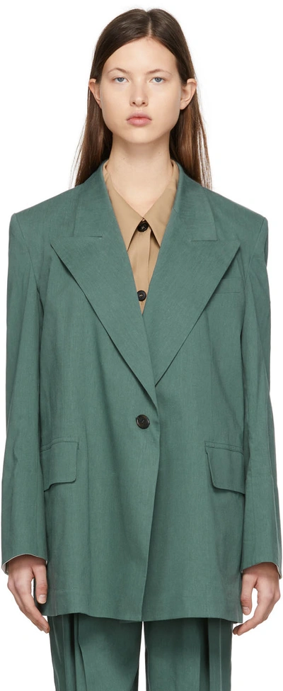 Shop Low Classic Green Polyester Blazer In Deep Green