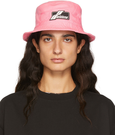 We11 Done Pink Denim Bucket Hat In Pink