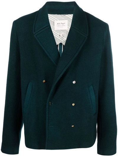 Shop Nick Fouquet Double-breasted Fitted Peacoat In Green