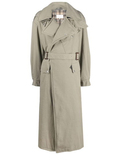 Shop Maison Margiela Deconstructed Trench Coat In Green