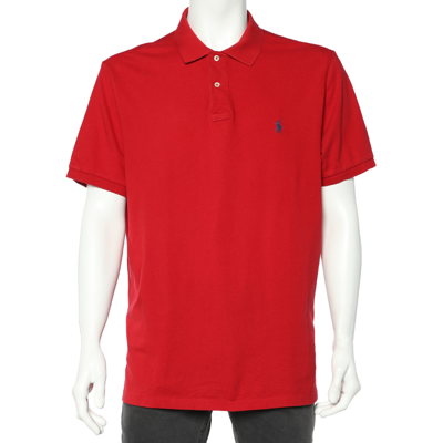 Pre-owned Polo Ralph Lauren Red Cotton Pique Polo T-shirt Xxl