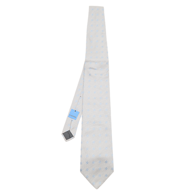 Pre-owned Lanvin Grey Floral Silk Jacquard Tie