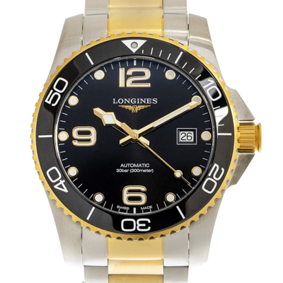 Shop Longines Hydroconquest Automatic Black Dial Mens Watch L3.781.3.56.7 In Two Tone  / Black / Gold Tone / Yellow
