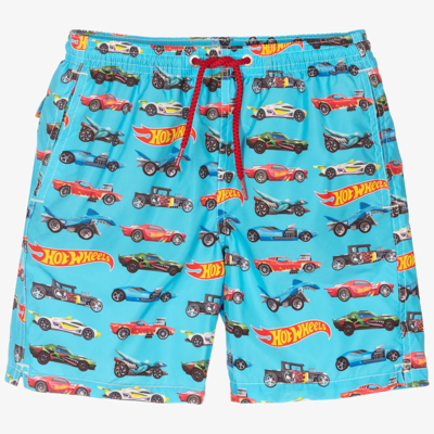 Shop Mc2 Saint Barth Teen Boys Cars Swim Shorts In Blue
