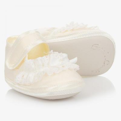 Shop Sarah Louise Baby Girls Ivory Lace Shoes