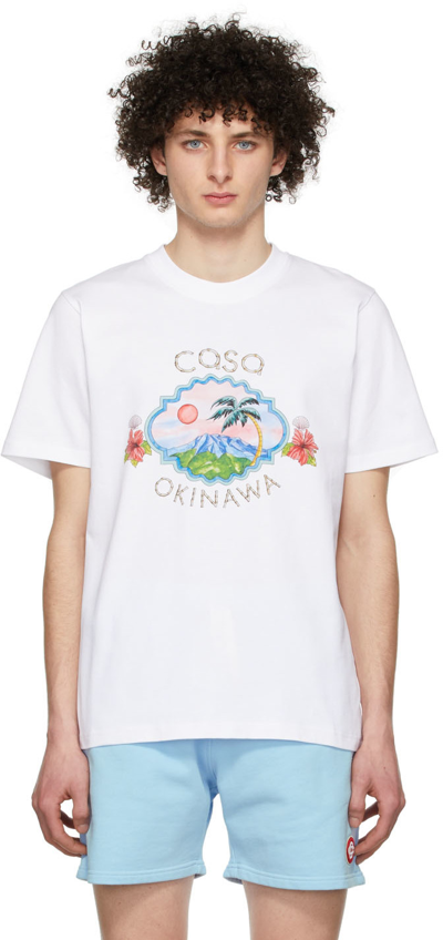 Casablanca White Organic Cotton T-shirt | ModeSens