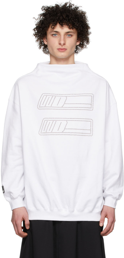 We11 Done White Cotton Sweatshirt In White