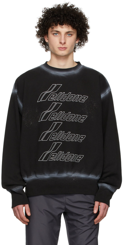 Shop We11 Done Black French Terry Sweatshirt In Black/white