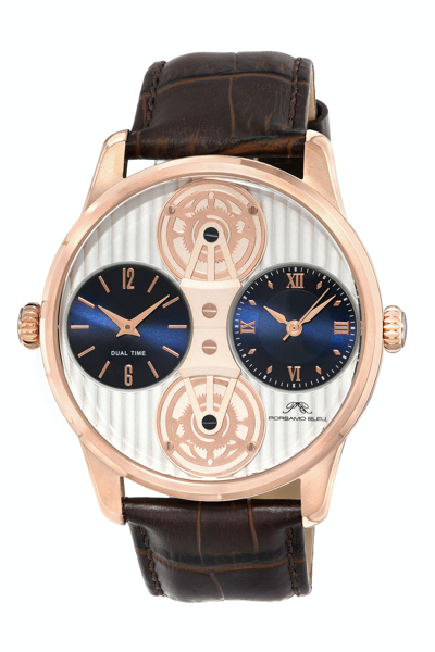 Shop Porsamo Bleu Benedict Men's Two Movement Rose And Brown Watch, 1161cbel In Pink