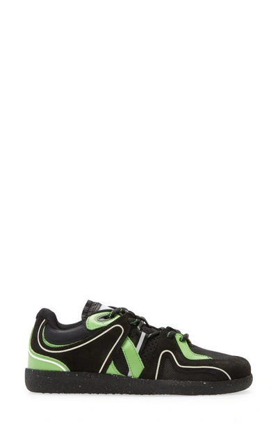 Shop Ganni Sporty Mix Retro Sneaker In Black/ Green