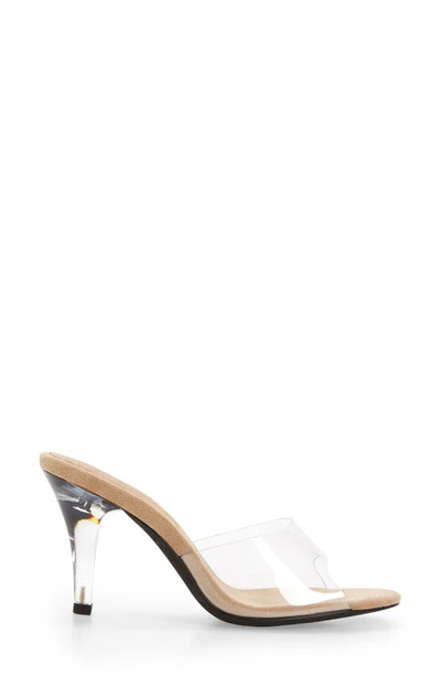 Jeffrey Campbell Cendrillon Clear Sandal In Nude Suede Clear
