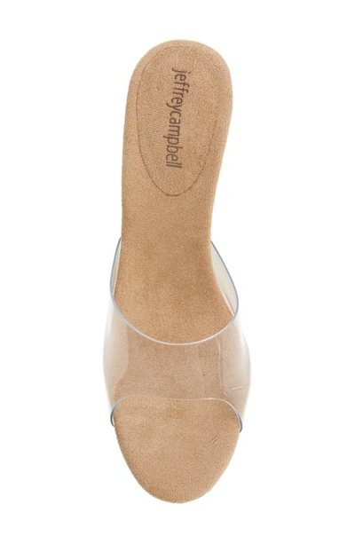 Jeffrey Campbell Cendrillon Clear Sandal In Nude Suede Clear
