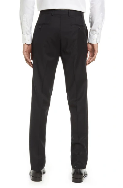 Shop Jb Britches Flat Front Wool Trousers In Black