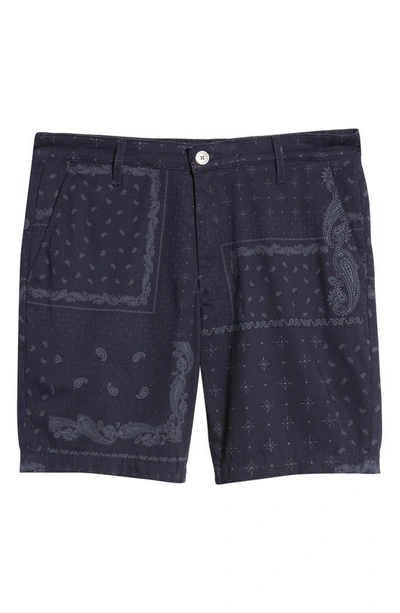 Shop Ag Wanderer Print Chino Shorts In Breezy Paisley Navy Multi