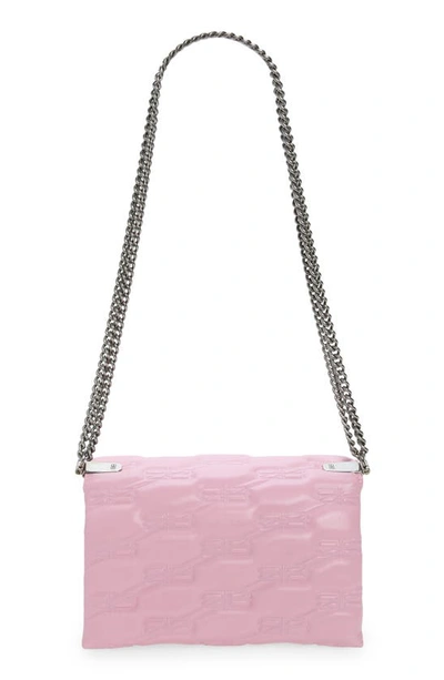 Shop Balenciaga Small Triplet Embossed Leather Shoulder Bag In Candy Pink