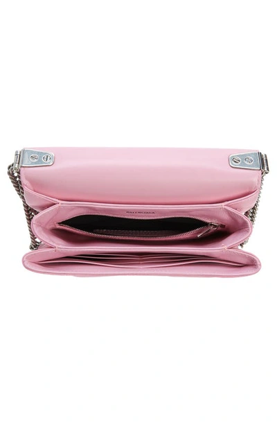 Shop Balenciaga Small Triplet Embossed Leather Shoulder Bag In Candy Pink