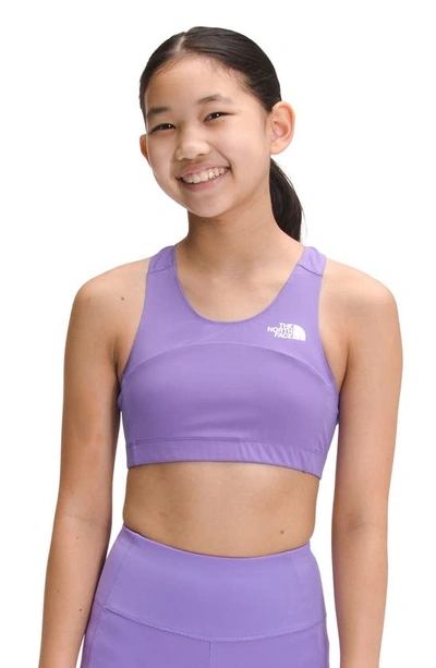 Shop The North Face Kids' Never Stop Sports Bra In Paisley Purple