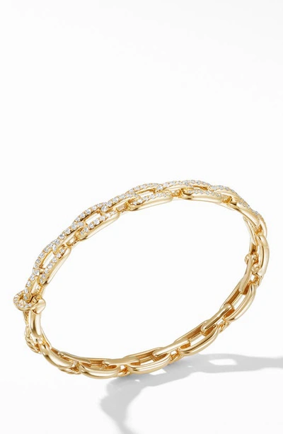 Shop David Yurman Stax 18k Yellow Gold Chain Link Bracelet With Diamonds In Yellow Gold/ Diamond