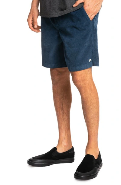 Shop Quiksilver Taxer Corduroy Shorts In Insignia Blue