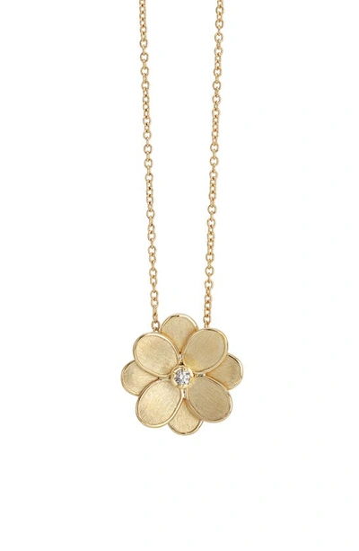 Shop Marco Bicego Petali 18k Yellow Gold & Diamond Small Flower Pendant Necklace