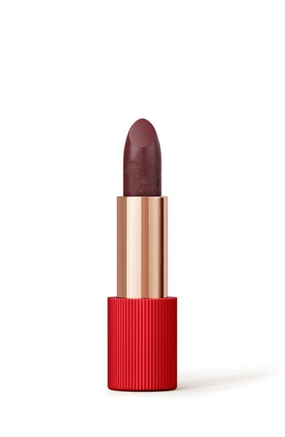 Shop La Perla Refillable Matte Silk Lipstick In Plum Red