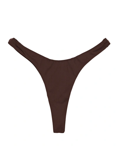 Shop Aexae Magnum High-cut Bikini Bottoms In Brown
