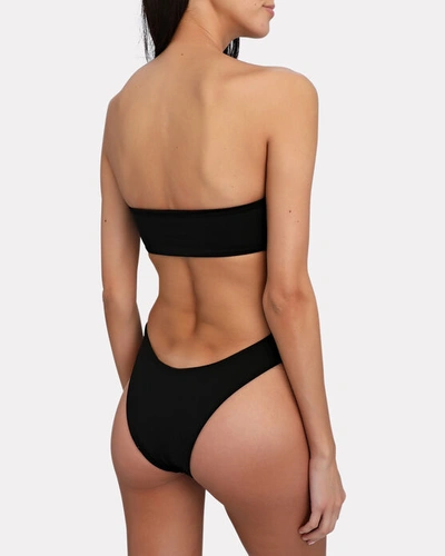 Shop Aexae Open-back Bandeau One-piece Swimsuit In Black