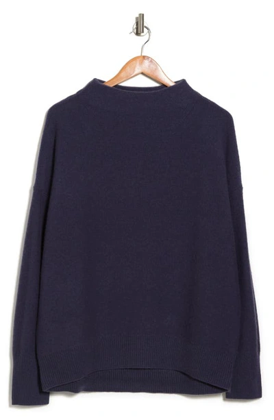 Shop Vince Funnel Neck Boiled Cashmere Sweater In Lapis