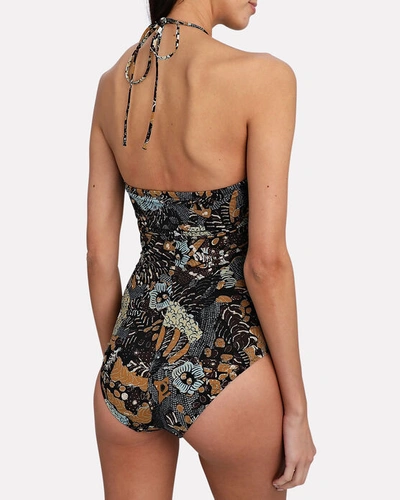 Shop Ulla Johnson Minorca Cut-out One-piece Swimsuit In Multi