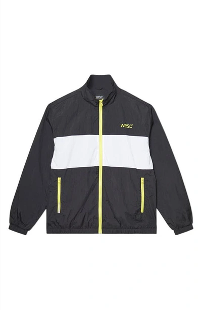 Shop Wesc Colorblock Running Jacket In Black