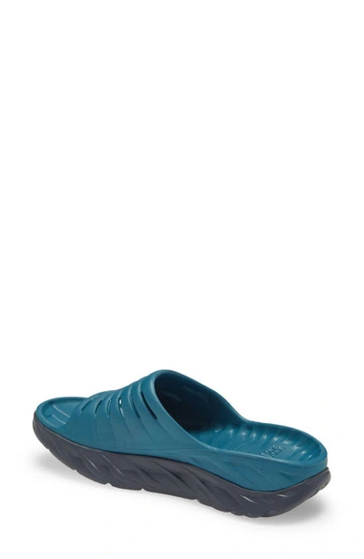 Shop Hoka One One Ora Recovery Sport Slide In Blue Coral / Butterfly