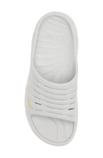 Shop Hoka One One Ora Recovery Sport Slide In Lunar Rock / Radiant Yellow