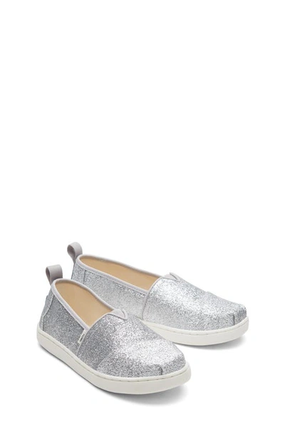 Shop Toms Kids' Alpargata Slip-on Sneaker In Silver