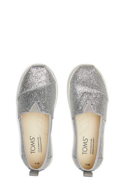 Shop Toms Kids' Alpargata Slip-on Sneaker In Silver