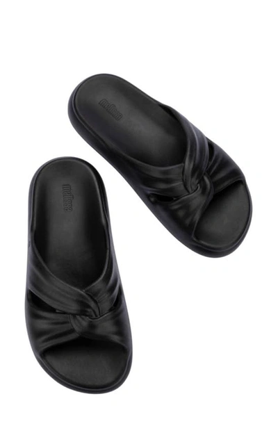 Shop Melissa Free Water Resistant Slide Sandal In Black/ Beige