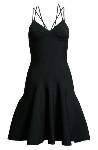 Shop Alexander Mcqueen Aline Corset Bodice Minidress In Black