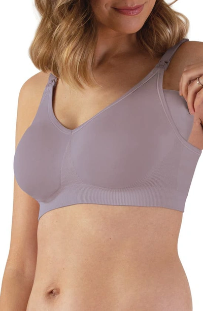 Shop Bravado Designs Body Silk Seamless Recycled Nylon Blend Wireless Maternity/nursing Bra In Grey Orchid