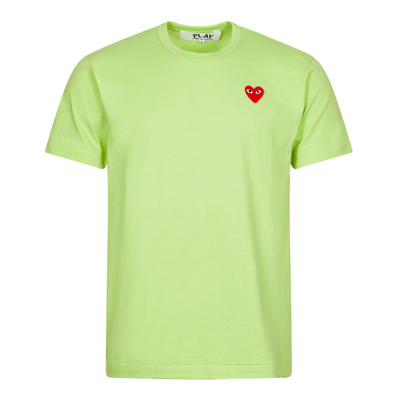 Shop Comme Des Garçons Play Play Logo T-shirt In Green
