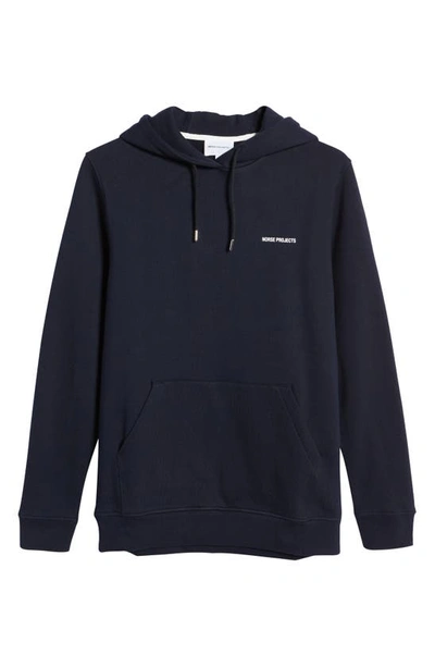 Shop Norse Projects Vagn Hoodie In Dark Navy
