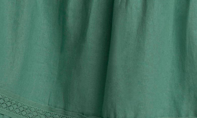 Shop Adyson Parker Flutter Sleeve Linen Blend Midi Dress In Dark Leaf