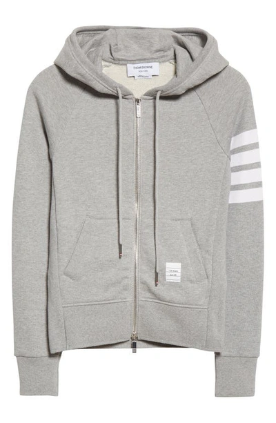 Thom Browne 4-bar Cotton Hoodie In Light Grey