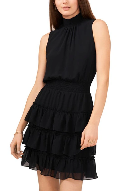 Shop 1.state Smock Neck Sleeveless Fit & Flare Dress In Rich Black