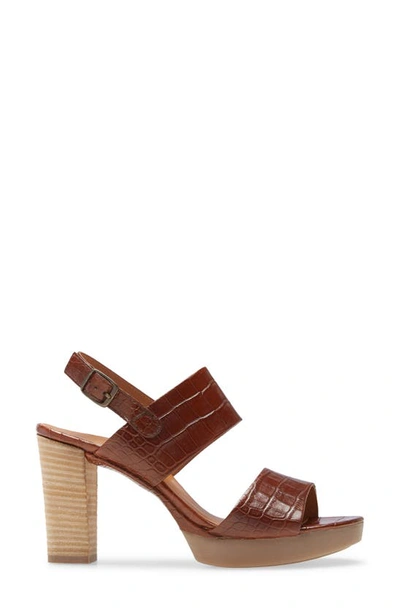 Shop Paul Green Amanda Slingback Platform Sandal In Cuoio Croco