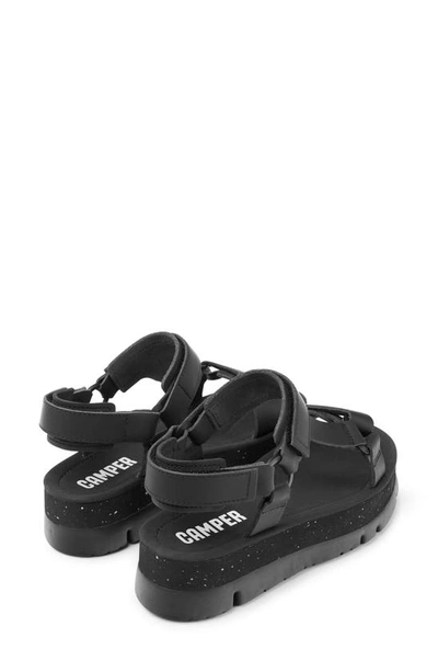 Camper Oruga Up Platform Sport Sandal In Black/ Black