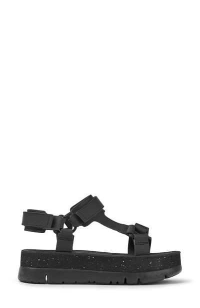 Camper Oruga Up Platform Sport Sandal In Black/ Black