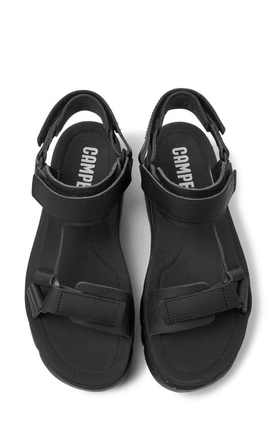 Camper Oruga Up Platform Sport Sandal In Black/ Black