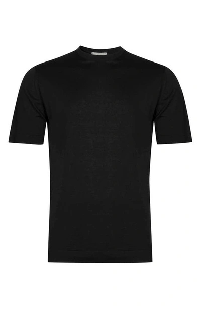 Shop John Smedley Lorca Crewneck T-shirt In Black