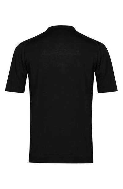 Shop John Smedley Lorca Crewneck T-shirt In Black