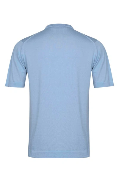 Shop John Smedley Lorca Crewneck T-shirt In Eventide Blue